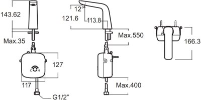 A-3044-ST-AC (1361179990) ก๊อกน้ำเย็นอ่างล้างหน้าอัตโนมัติ (แบบใช้ไฟฟ้า) รุ่น ACCUSTREAM