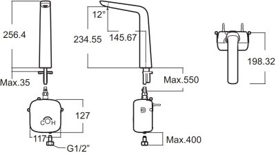 A-3046-ST-AC (1361199990) ก๊อกน้ำเย็นอ่างล้างหน้าอัตโนมัติทรงสูง (แบบใช้ไฟฟ้า) รุ่น ACCUSTREAM