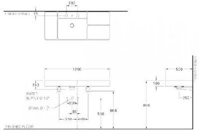 CPW0502 MWH/GR2 (3/8) อ่างล้างหน้า แบบวางบนเคาน์เตอร์ รุ่น QUIL (เจาะ 3 รูก๊อก)