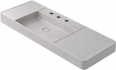 CPW0502 MTP/GR2 (3/8) อ่างล้างหน้า แบบวางบนเคาน์เตอร์ รุ่น QUIL สี TIMELESS TAUPE (เจาะ 3 รูก๊อก)