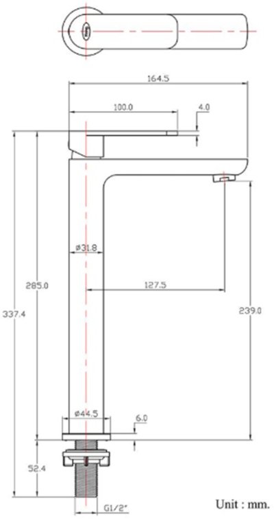 BF-165HMB ก๊อกเดี่ยวอ่างล้างหน้าก้านโยกทรงสูง