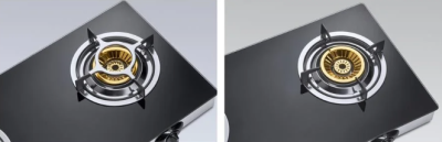 PCM1608 เตาแก๊ส 2 หัวเตา ท็อปกระจกสีดำ