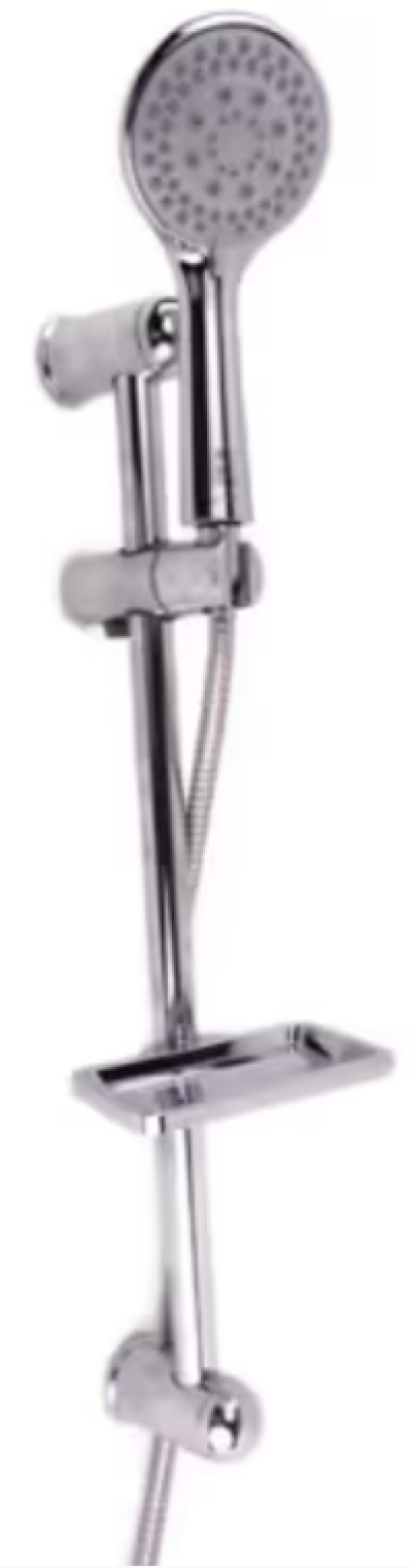 PS029 ชุดฝักบัวอาบน้ำแบบสายอ่อน 3 ระบบ สีโครเมียม พร้อมราวปรับระดับ