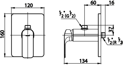 CT1135A วาล์วเปิด-ปิดน้ำแบบก้านโยก(สำหรับท่อลอย) รุ่น SCIROCCO