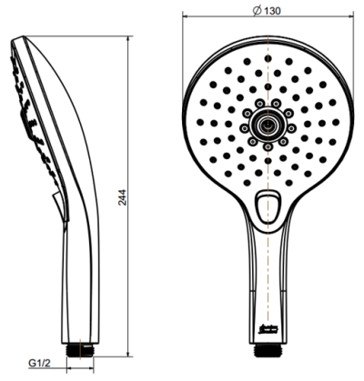 FFAS9H11-000500BC0 RAINCLICK 130 ROUND 3F HAND SHOWER