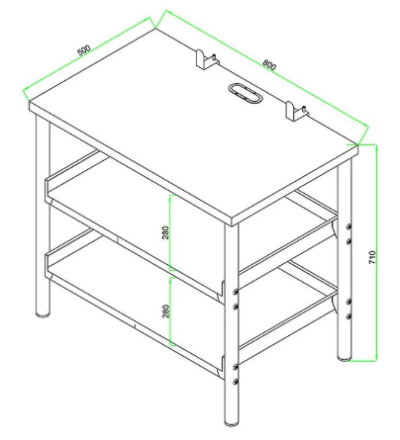 SH8071-1 ชั้นวางเตาสเตนเลส สตีล AISI 201 ขนาด 80 x 50 x 71 ซม.