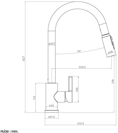 TMS03S ก๊อกผสมน้ำร้อน-เย็น สามารถปรับสายน้ำได้ 3 แบบ