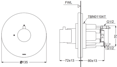 TBV01101T#BBR ชุดเปิด-ปิดน้ำ *3