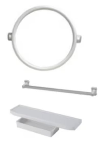 MS 08 ชุดกระจก 3 ชิ้น ทรงกลม (กระจก+หิ้ง+ราวแขวนผ้า)