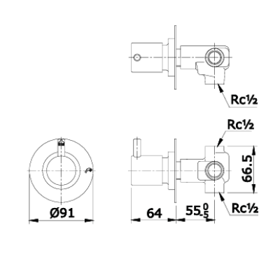 TX453SES#BBR ชุดเปลี่ยนทิศทางน้ำ (เข้า 1 ออก 2) รุ่น EGO II