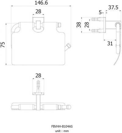 FBVHH-B104AS ที่แขวนกระดาษทิชชู่แบบมีฝาปิด รุ่น HYBRID