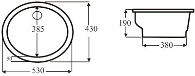 6470-WT อ่างล้างหน้า แบบฝังใต้เคาน์เตอร์
