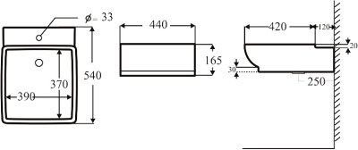 6033-WT อ่างล้างหน้า แบบวางบนเคาน์เตอร์