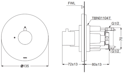 TBV01101T#PFG ชุดเปิด-ปิดน้ำ *3