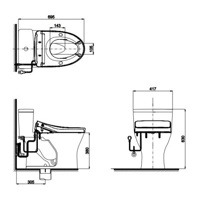 CW855UW6 สุขภัณฑ์ แบบชิ้นเดียว 4.5/3 ลิตร