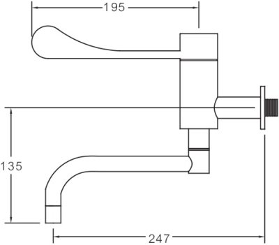 SM 3821 L ก๊อกเดี่ยวติดผนัง