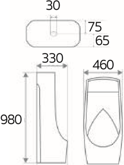 ECU-01-111-11 โถปัสสาวะชาย แบบตั้งพื้น