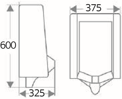 ECU-01-211-11 โถปัสสาวะชาย แบบติดผนัง