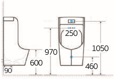 ECU-03-220-11 โถปัสสาวะชาย แบบเซ็นเซอร์