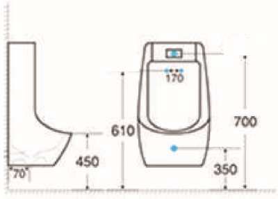ECU-05-220-11 โถปัสสาวะชาย แบบเซ็นเซอร์