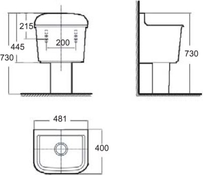 CCASF207-1000410F0 อ่างล้างหน้า แบบแขวนผนัง รุ่น UTILITY SINK