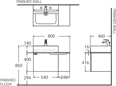 CLBF800-CAAF ตู้เฟอร์นิเจอร์แบบแขวนผนัง รุ่น CONCEPT 800 สี CAPPUCCINO