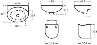 CR6303 อ่างล้างหน้า แบบขาตั้งลอย