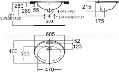 TF-0477-WT อ่างล้างหน้า แบบฝังบนเคาน์เตอร์ รุ่น CEROS 