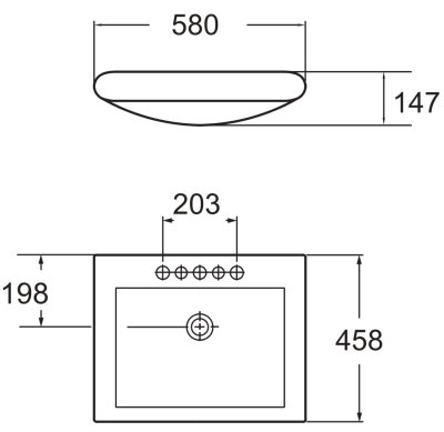 TF-0517-WT อ่างล้างหน้า แบบฝังครึ่งเคาน์เตอร์ รุ่น MOMENT