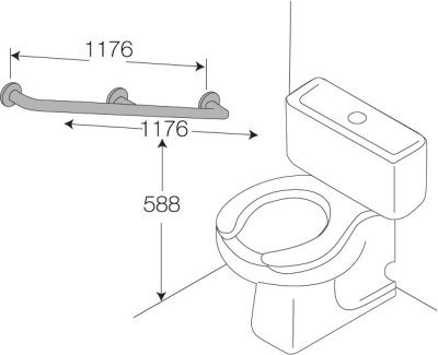 HR-1102-2 ราวพยุงกันล้ม ข้างโถชักโครก