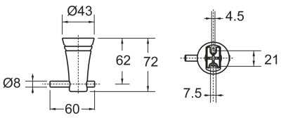 K-6581-42-N ขอแขวนผ้า ชุบโครเมี่ยม รุ่น SEVA