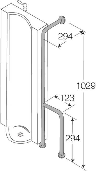 HR-1203-2 ราวพยุงกันล้ม ข้างโถปัสสาวะชาย