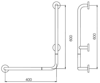 GB-3327-BLR ราวมือจับ แป้นกลม รุ่นงานหนัก 0.25 มม. (1") ขนาด 40 X 60 ซม.