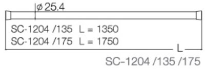 SC-1204-175 ADJUSTABLE SHOWER CURTAIN ROD