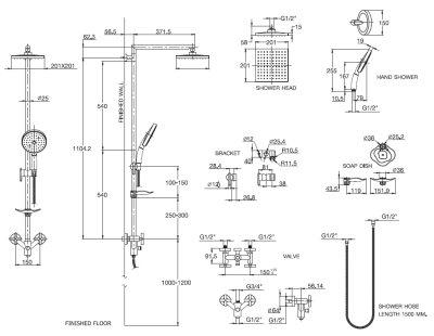 K-15691X-CP ชุดฝักบัวพร้อมก๊อกผสมยืนอาบ รุ่น MILLFORD