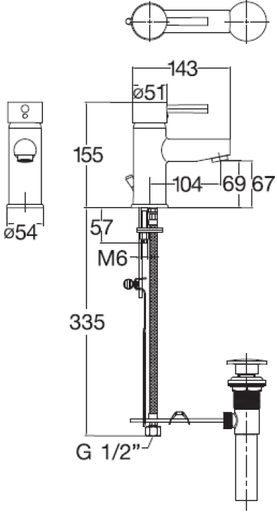 K-15785X-4-CP ก๊อกผสมอ่างล้างหน้าแบบก้านโยก รุ่น MILANO