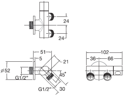 K-17217X-CP วาล์วเปิด-ปิดน้ำ