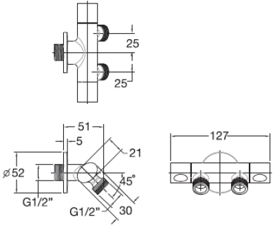 K-17218X-CP วาล์วเปิด-ปิดน้ำ