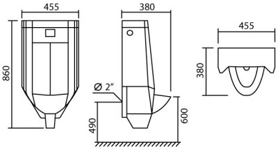 MU-104 โถปัสสาวะชาย แบบเซ็นเซอร์