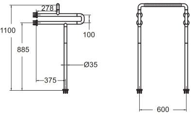 FFAS9403-000040BC0 ราวทรงตัวสำหรับโถปัสสาวะชาย