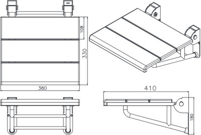CT0169 เก้าอี้อาบน้ำติดผนังพับเก็บได้ รุ่น NATURA