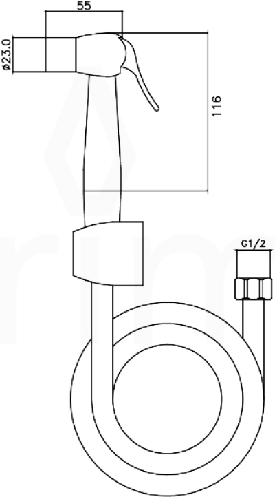RS-909-RE สายฉีดชำระ สีขาว-แดง
