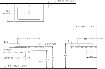 C0911MWH อ่างล้างหน้า แบบวางบนเคาน์เตอร์ รุ่น THANTARA