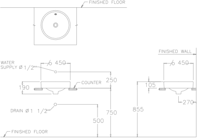C00027 อ่างล้างหน้า แบบวางบนเคาน์เตอร์ รุ่น NEO