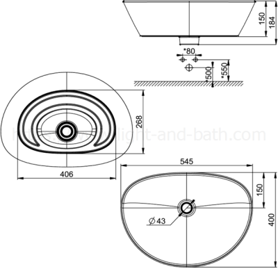 WP-F633-WT อ่างล้างหน้า แบบวางบนเคาน์เตอร์ รุ่น NEO MODERN