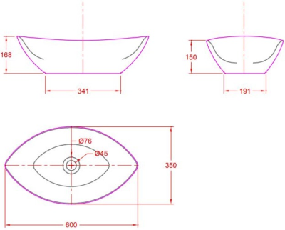 WP-F609-WT อ่างล้างหน้า แบบวางบนเคาน์เตอร์ รุ่น OVA EYE