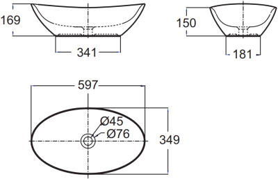WP-F608-WT อ่างล้างหน้า แบบวางบนเคาน์เตอร์ รุ่น OVA OVAL