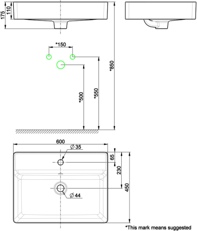 WP-F420T8-WT อ่างล้างหน้า แบบวางบนเคาน์เตอร์ รุ่น ACACIA SUPASLEEK