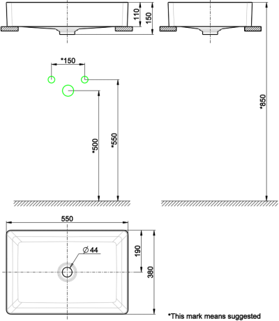 WP-F412-WT อ่างล้างหน้า แบบวางบนเคาน์เตอร์ รุ่น ACACIA SUPASLEEK