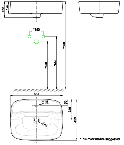 WP-0618-WT อ่างล้างหน้า แบบวางบนเคาน์เตอร์ รุ่น SIGNATURE 